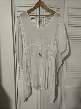 Miken Swim Caftan/Cover Up: White